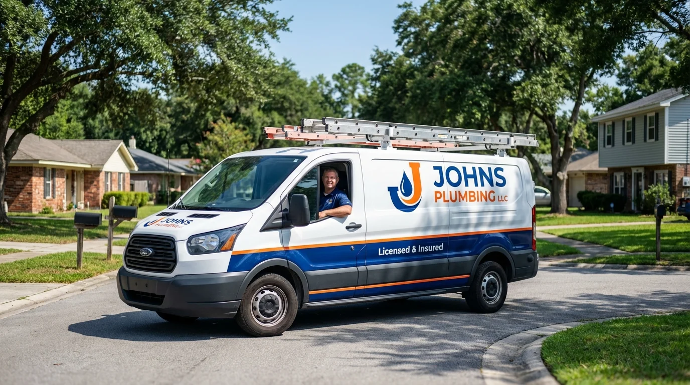Johns Plumbing LLC service van in Shoemakersville, PA