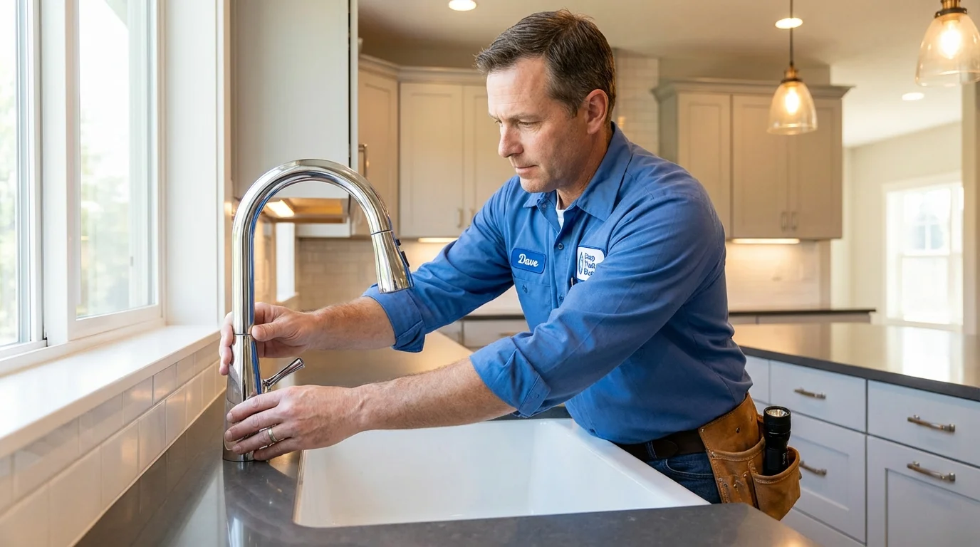 Kitchen faucet installation by Johns Plumbing LLC in Shoemakersville