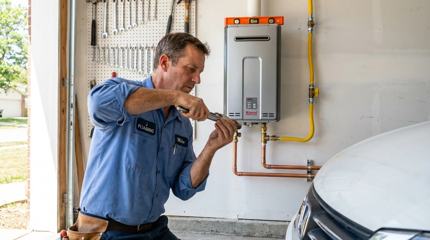 Tankless water heater installation by a Johns Plumbing LLC plumber in Shoemakersville